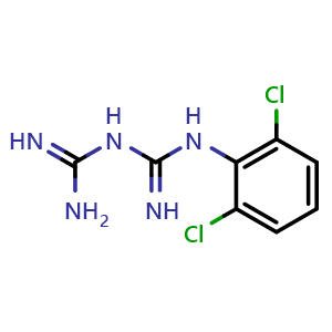 Chemical structure of N1-(2,6-Dichlorophenyl)biguanide , CAS 42823-15-4, AChemBlock U136882