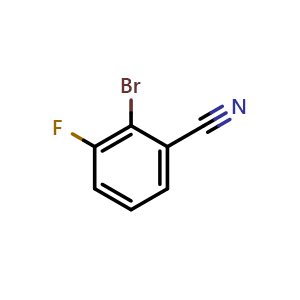 Chemical structure of 2-Bromo-3-fluorobenzonitrile , CAS 425379-16-4, AChemBlock U136887