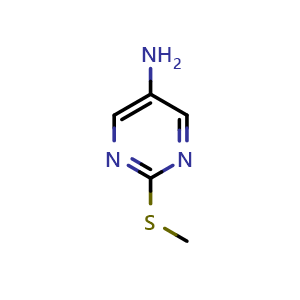 Chemical structure of 5-Amino-2-(methylthio)pyrimidine , CAS 42382-46-7, AChemBlock U136888