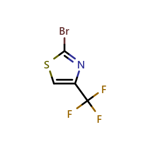Chemical structure of 2-Bromo-4-(trifluoromethyl)thiazole , CAS 41731-39-9, AChemBlock U136903