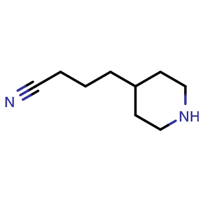 Chemical structure of 4-(4-Piperidyl)butanenitrile , CAS 408538-41-0, AChemBlock U136926