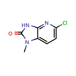 Chemical structure of 5-Chloro-1-methyl-1H-imidazo[4,5-b]pyridin-2(3H)-one , CAS 40852-06-0, AChemBlock U136927