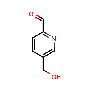 Chemical structure of 5-(Hydroxymethyl)pyridine-2-carboxaldehyde , CAS 40749-33-5, AChemBlock U136934