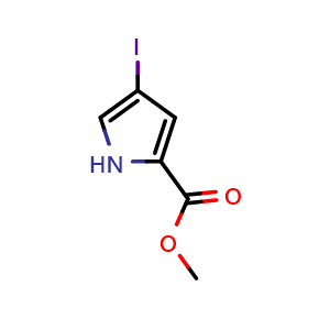 Chemical structure of Methyl 4-Iodopyrrole-2-carboxylate , CAS 40740-41-8, AChemBlock U136935