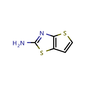 Chemical structure of 2-Aminothieno[2,3-d]thiazole , CAS 40507-56-0, AChemBlock U136945