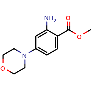 Chemical structure of Methyl 2-Amino-4-morpholinobenzoate , CAS 404010-84-0, AChemBlock U136954