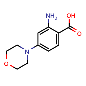 Chemical structure of 2-Amino-4-morpholinobenzoic acid , CAS 404010-74-8, AChemBlock U136955