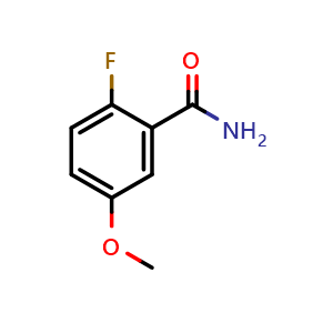 Chemical structure of 2-Fluoro-5-methoxybenzamide , CAS 400-92-0, AChemBlock U136970