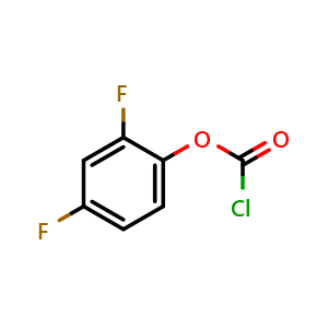Chemical structure of 2,4-Difluorophenyl Chloroformate , CAS 400900-00-7, AChemBlock U136971