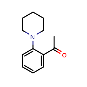 Chemical structure of 2'-(1-Piperidinyl)acetophenone , CAS 39911-06-3, AChemBlock U136980