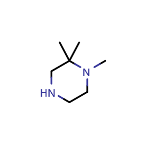 Chemical structure of 1,2,2-Trimethylpiperazine , CAS 396133-32-7, AChemBlock U136986