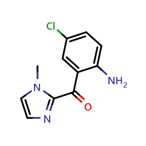 Chemical structure of (2-amino-5-chlorophenyl)(1-methyl-1H-imidazol-2-yl)methanone , CAS 39264-32-9, AChemBlock U136996