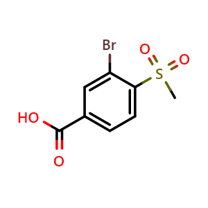 Chemical structure of 3-Bromo-4-(methylsulfonyl)benzoic acid , CAS 39058-84-9, AChemBlock U137008