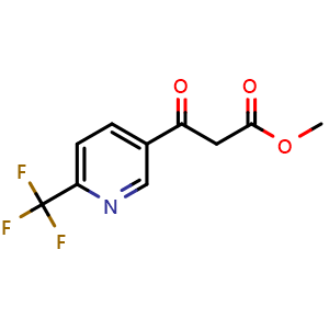 Chemical structure of methyl 3-oxo-3-(6-(trifluoromethyl)pyridin-3-yl)propanoate , CAS 386704-15-0, AChemBlock U137018