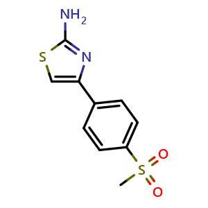 Chemical structure of 2-Amino-4-[4-(methylsulfonyl)phenyl]thiazole , CAS 383131-95-1, AChemBlock U137022