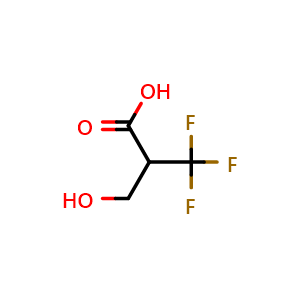 Chemical structure of 2-(Trifluoromethyl)-3-hydroxypropionic acid , CAS 382-43-4, AChemBlock U137026
