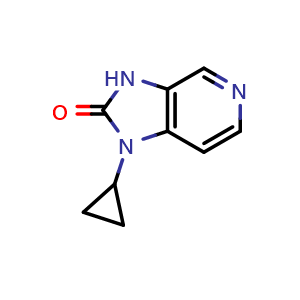 Chemical structure of 1-Cyclopropyl-1,3-dihydroimidazo[4,5-c]pyridine-2-one , CAS 380605-29-8, AChemBlock U137033