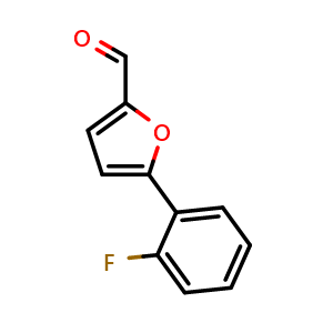 Chemical structure of 5-(2-Fluorophenyl)furan-2-carbaldehyde , CAS 380566-25-6, AChemBlock U137034