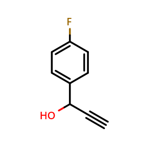 Chemical structure of 1-(4-Fluorophenyl)-2-propyn-1-ol , CAS 3798-61-6, AChemBlock U137040