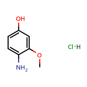 Chemical structure of 4-Amino-3-methoxyphenol hydrochloride , CAS 37966-57-7, AChemBlock U137041