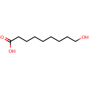 Chemical structure of 9-Hydroxynonanoic acid , CAS 3788-56-5, AChemBlock U137043