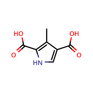 Chemical structure of 3-Methylpyrrole-2,4-dicarboxylic acid , CAS 3780-41-4, AChemBlock U137044