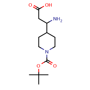 Chemical structure of 3-amino-3-(1-boc-4-piperidyl)propanoic acid , CAS 372144-02-0, AChemBlock U137061
