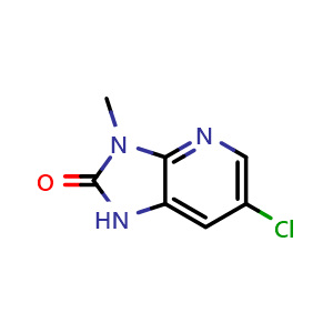 Chemical structure of 6-Chloro-3-methyl-1H-imidazo[4,5-b]pyridin-2(3H)-one , CAS 370074-74-1, AChemBlock U137071