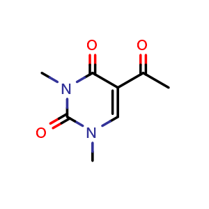Chemical structure of 5-Acetyl-1,3-dimethyl-2,4(1H,3H)-pyrimidinedione , CAS 36980-95-7, AChemBlock U137072
