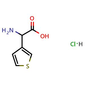 Chemical structure of 2-amino-2-(3-thienyl)acetic acid hydrochloride , CAS 369403-64-5, AChemBlock U137073