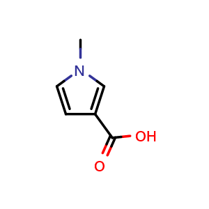 Chemical structure of 1-Methylpyrrole-3-carboxylic acid , CAS 36929-61-0, AChemBlock U137076