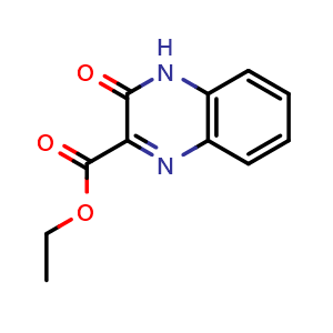 Chemical structure of Ethyl 3-Oxo-3,4-dihydro-2-quinoxalinecarboxylate , CAS 36818-07-2, AChemBlock U137080