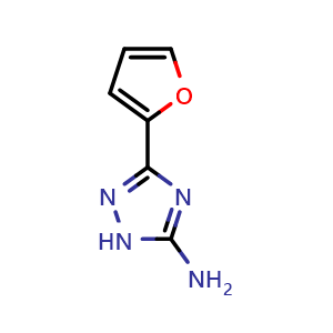 Chemical structure of 5-Amino-3-(2-furyl)-1H-1,2,4-triazole , CAS 3663-61-4, AChemBlock U137082
