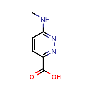 Chemical structure of 6-(Methylamino)pyridazine-3-carboxylic acid , CAS 365413-15-6, AChemBlock U137086