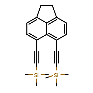 Chemical structure of 5,6-Bis[(trimethylsilyl)ethynyl]-1,2-dihydroacenaphthylene , CAS 364038-98-2, AChemBlock U137088