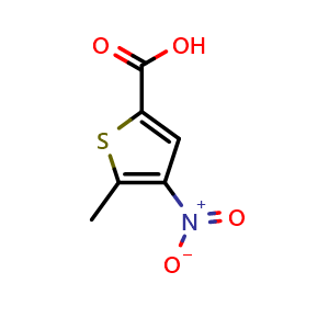 Chemical structure of 2-Methyl-3-nitrothiophene-5-carboxylic Acid , CAS 36050-35-8, AChemBlock U137102
