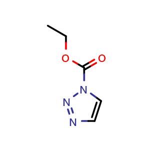 Chemical structure of Ethyl 1H-1,2,3-Triazole-1-carboxylate , CAS 35847-32-6, AChemBlock U137109