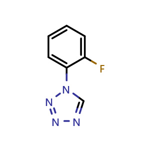 Chemical structure of 1-(2-Fluorophenyl)tetrazole , CAS 357158-11-3, AChemBlock U137112