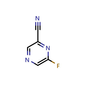 Chemical structure of 6-Fluoropyrazine-2-carbonitrile , CAS 356783-46-5, AChemBlock U137116