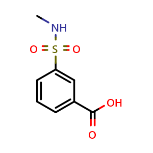 Chemical structure of 3-[(Methylamino)sulphonyl]benzoic acid , CAS 35623-11-1, AChemBlock U137118