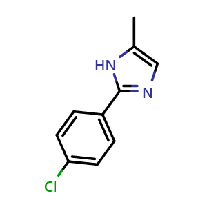 Chemical structure of 2-(4-Chlorophenyl)-5-methyl-1H-imidazole , CAS 35345-09-6, AChemBlock U137125