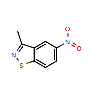 Chemical structure of 3-Methyl-5-nitrobenzo[d]isothiazole , CAS 35272-19-6, AChemBlock U137129