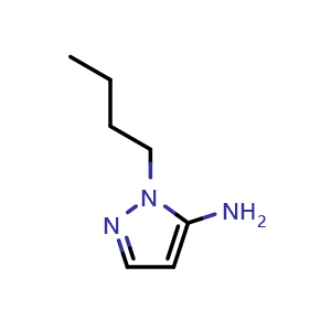 Chemical structure of 2-butylpyrazol-3-amine , CAS 3524-17-2, AChemBlock U137134
