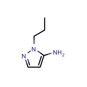 Chemical structure of 2-propylpyrazol-3-amine , CAS 3524-15-0, AChemBlock U137135