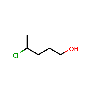 Chemical structure of 4-Chloro-1-pentanol , CAS 35096-45-8, AChemBlock U137146