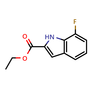 Chemical structure of Ethyl 7-fluoroindole-2-carboxylate , CAS 348-31-2, AChemBlock U137155