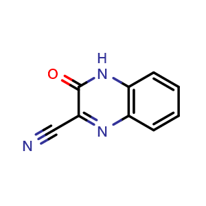 Chemical structure of 3-Oxo-3,4-dihydroquinoxaline-2-carbonitrile , CAS 34731-47-0, AChemBlock U137158