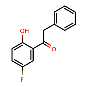 Chemical structure of 5'-Fluoro-2'-hydroxy-2-phenylacetophenone , CAS 343-59-9, AChemBlock U137177