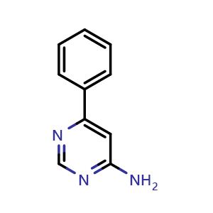 Chemical structure of 4-Amino-6-phenylpyrimidine , CAS 3435-29-8, AChemBlock U137178
