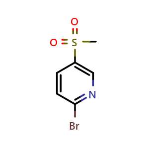 Chemical structure of 2-Bromo-5-(methylsulfonyl)pyridine , CAS 343262-51-1, AChemBlock U137181